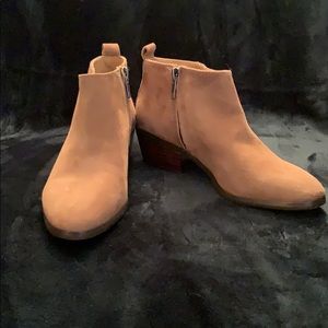 J. Crew tan suede booties